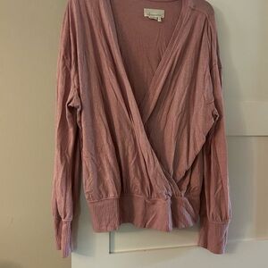 Anthropologie Dusty Rose V-Neck Sweater